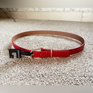 NWT Brahmin Carnation Red Croc Leather Belt size XL